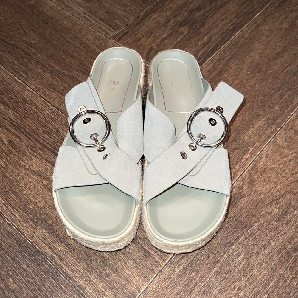 Zara Platform Espadrilles Buckle strap size 37